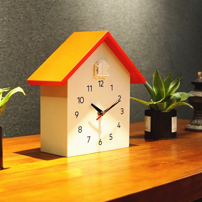 Cuckoo Quartz Wall Clock Modern Bird Hanging Watch Decoration Alarm Clocks Home Living Room Red