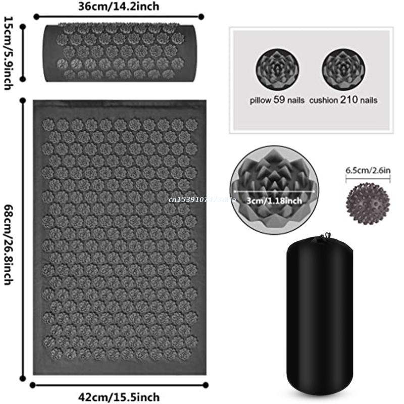 Yoga Acupressuur Mat Antislip Massage Tapijt Voet Back Hals Pijnbestrijding Mat Pad Spier Stress Ontspanning