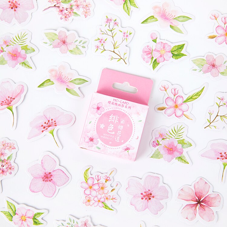 Romantisk lyserød sæson af sakuradiary etiket klistermærker diy scrapbooking værktøj mad forsegling klistermærke papirvarer: 03