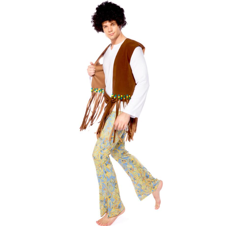 Dame herre hippie kostume amerikanske indfødte kostumer 60s 70s retro fest scenetøj tøj til høne fest par kostumer