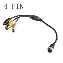 Cable de aviación de 4 pines para videovigilancia, conector RCA con Audio de vídeo y Cable de cámara de alimentación de CC, conector de Audio/RCA para micrófono, 1 Uds.