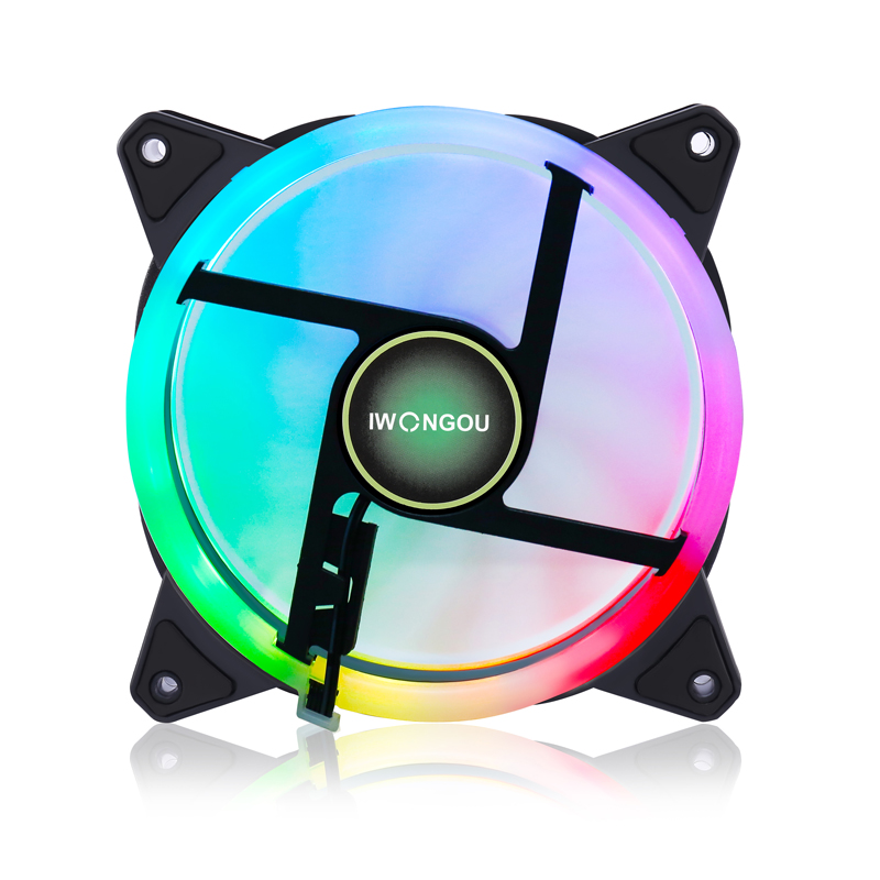IWONGOU – ventilateur de PC RGB 120mm Aura Sync, vitesse réglable, Kit LED 12cm, 6 en 1, boîtier d&#39;ordinateur, contrôleur de refroidissement