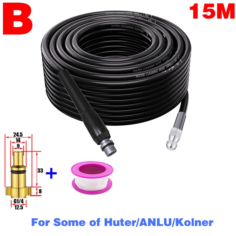 ROUE furet deboucheur canalisation deboucheur canalisation Buse de pour le nettoyage des égouts,tuyau haute pression pour Karcher Bosch Interskol Elitech Nilfisk Huter Stihl Parkside Black Decker netoyeur haut pression: B