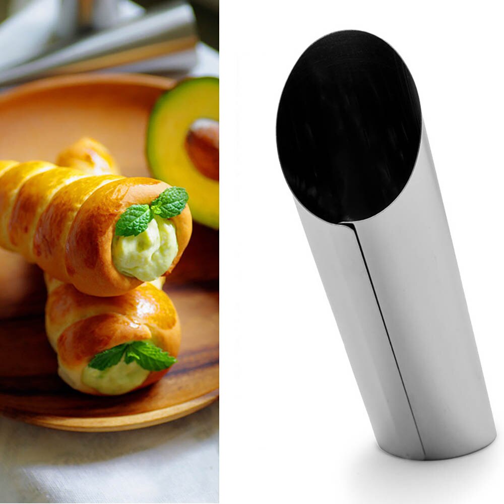 Stainless Steel Denmark Large screw tube Croissant Bakery Useful Product Sweet Rolls Mould