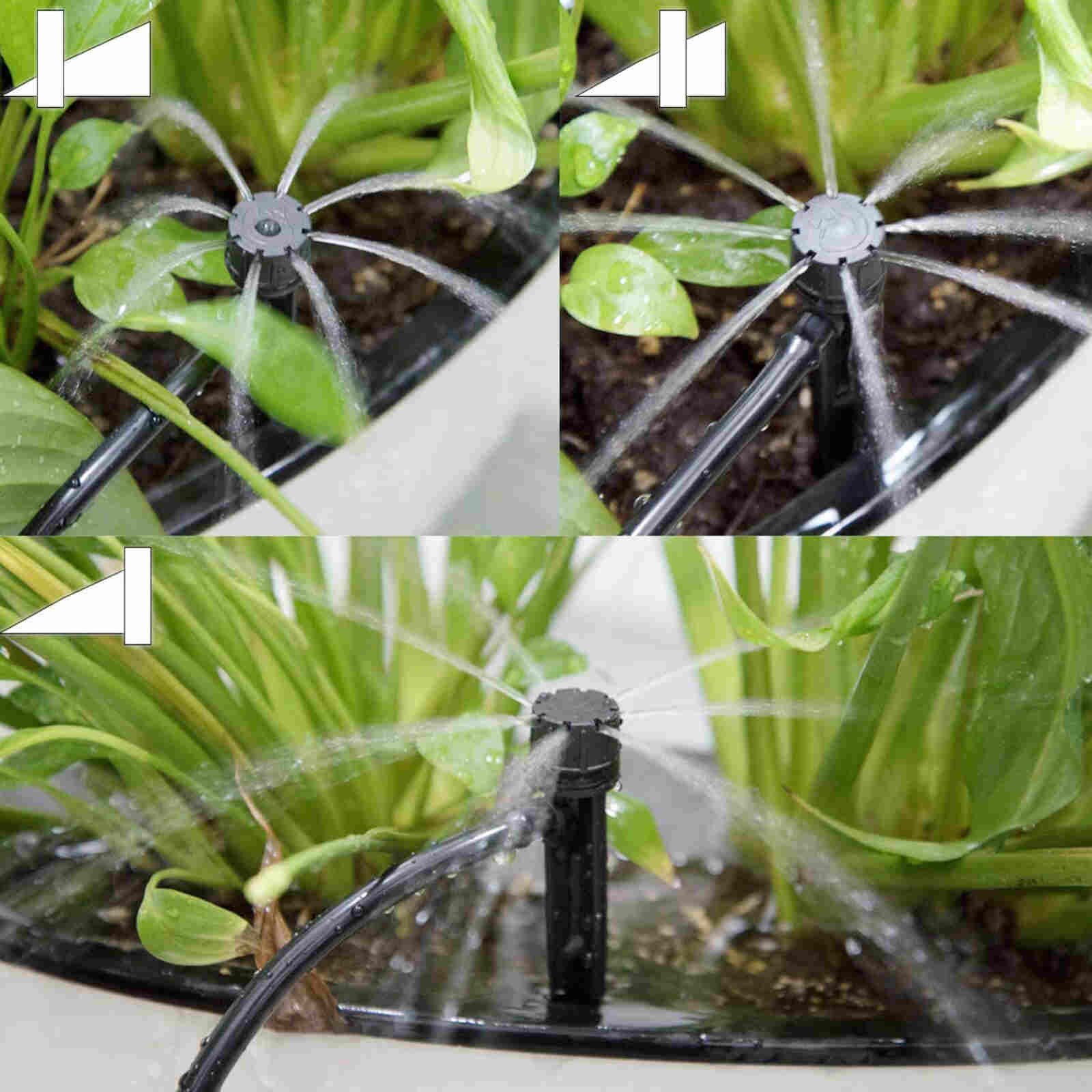 25# 50pcs 360 Degree Adjustable Water Flow Irrigation Drippers Sprinkler Emitter Drip System Spraying 8 Holes Drippers Sprinkler