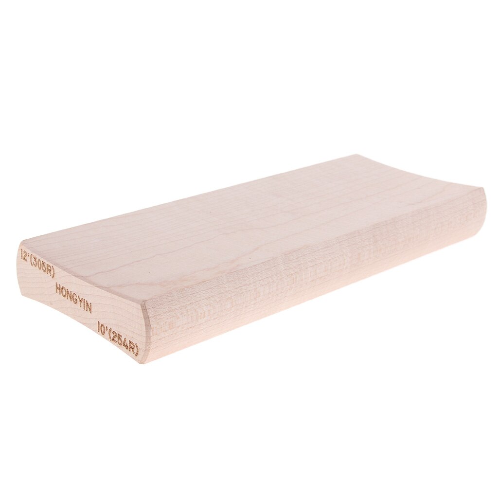 Wooden Radius Sanding Block for Guitar Bass Fingerboard Fret Leveling Luthier Tool: 12-10inch
