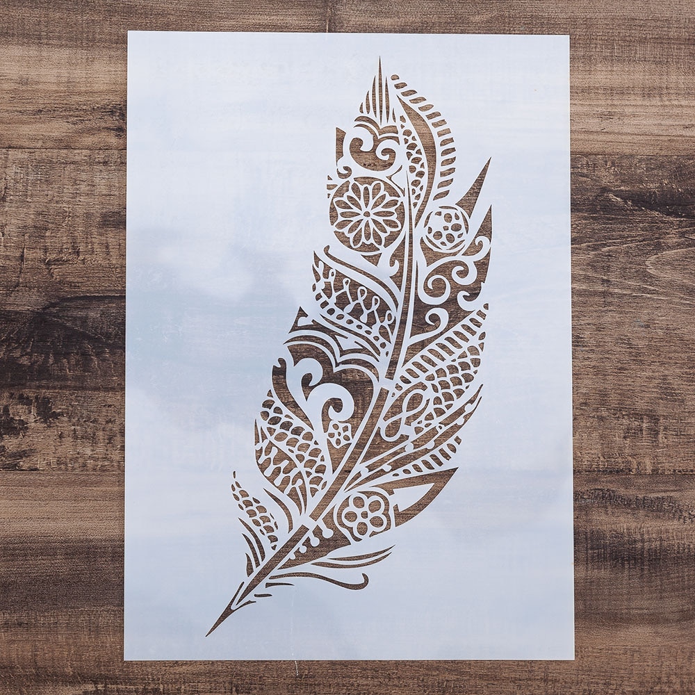 A4 A3 A2 Veer Mandala Stencil voor Muurschildering DIY Scrapbooking album Papieren Kaart Maken Craft Decoratieve Embossing Template