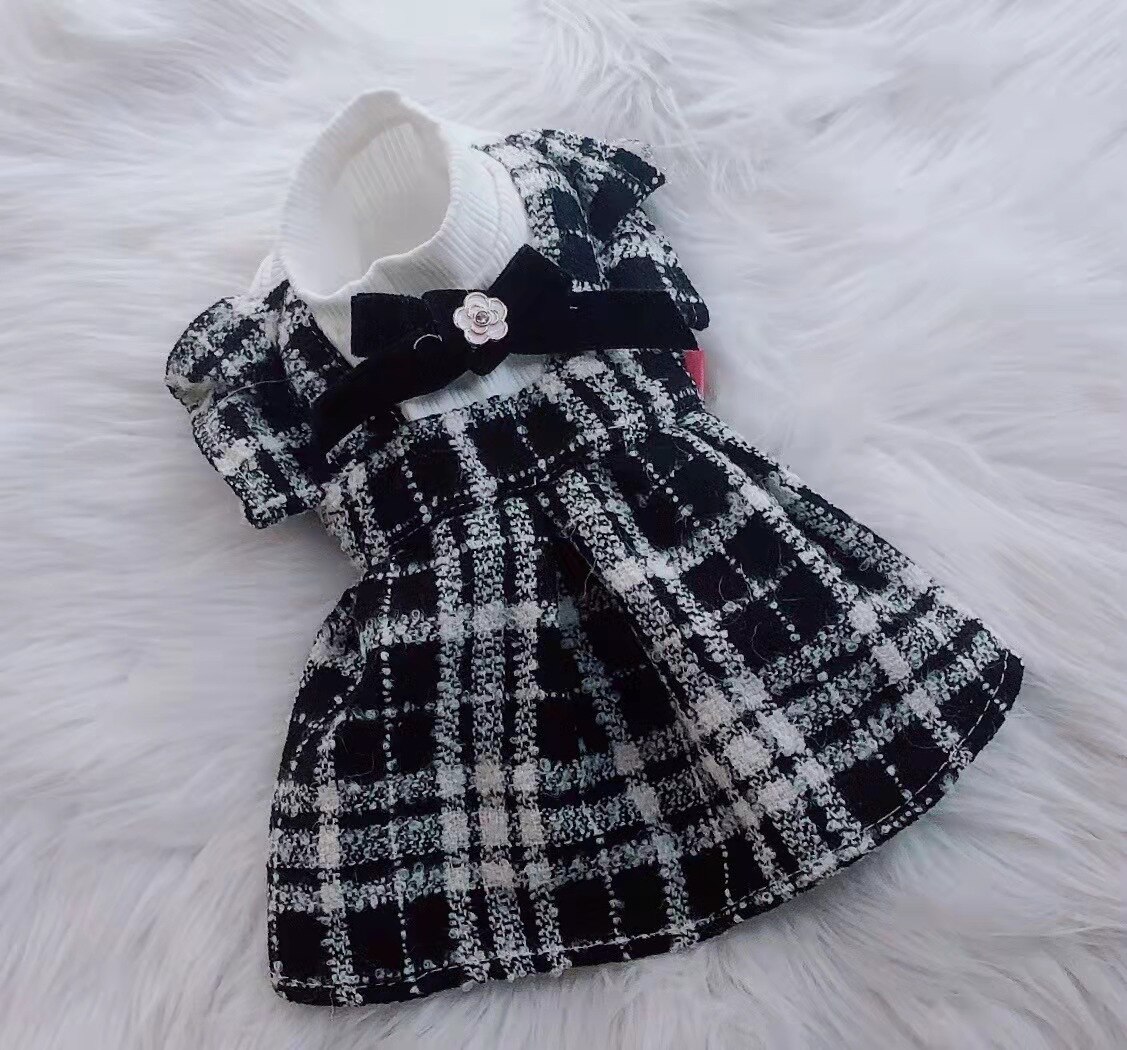 Pet Dog Cat Clothes Autumn Winter Fashion Sequin Small Leather Skirt Outfit - M