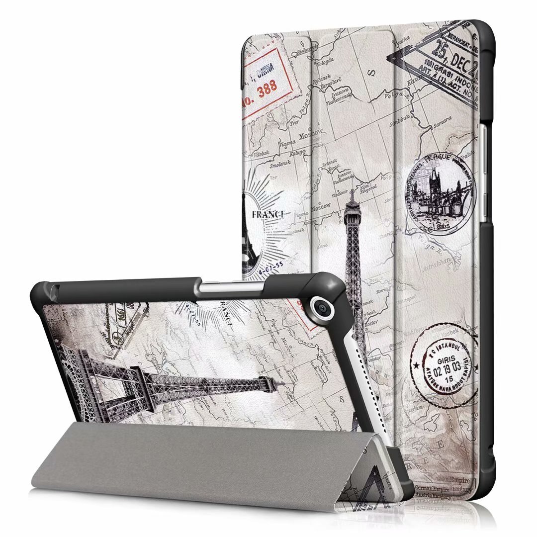 Slim odwróć PU skórzane etui do Huawei MediaPad M5 lite 8 JDN2-W09/AL00 8.0 cal inteligentny pokrowiec do huawei m5 lite 8 Case + film + długopis