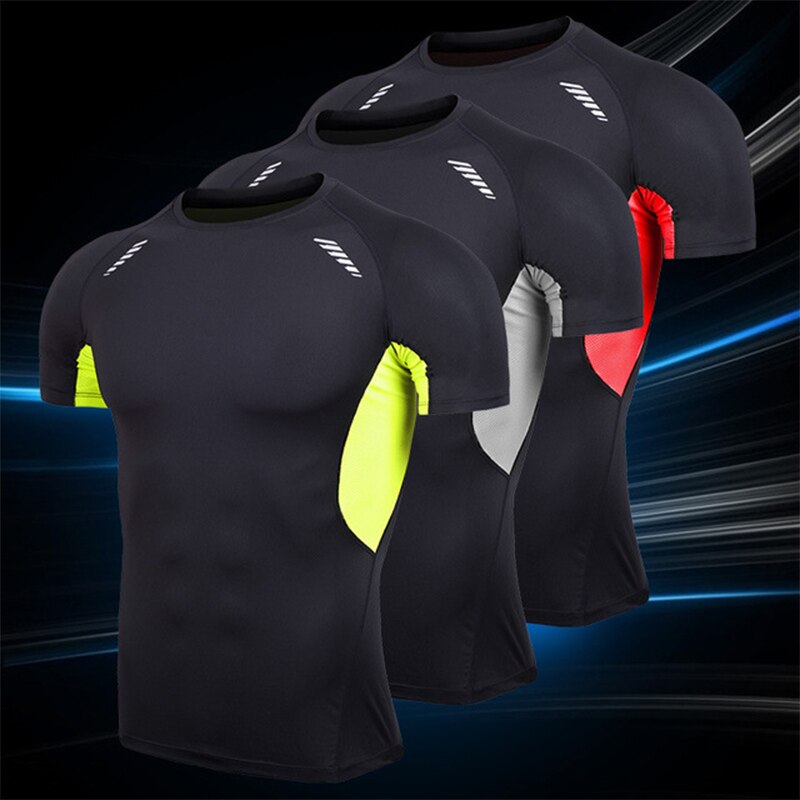 Herre plus size 5xl/6xl hurtigtørrende kompressions løbeskjorte kortærmet t-shirt overvægtige fitness toppe gym crossfit sportstøj