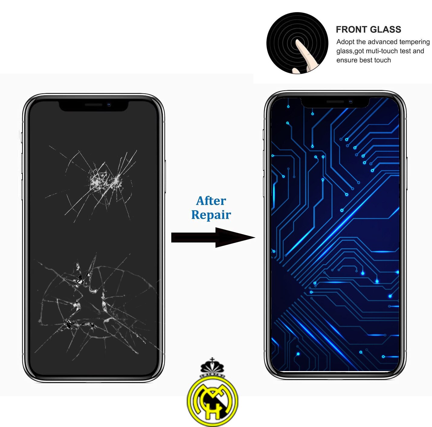 Pantalla LCD para móvil, montaje de digitalizador táctil 3D para iPhone X, 6, 6S, 7, 8, 5, 5S Plus, XR, XS MAX, 11, 12 Pro Max