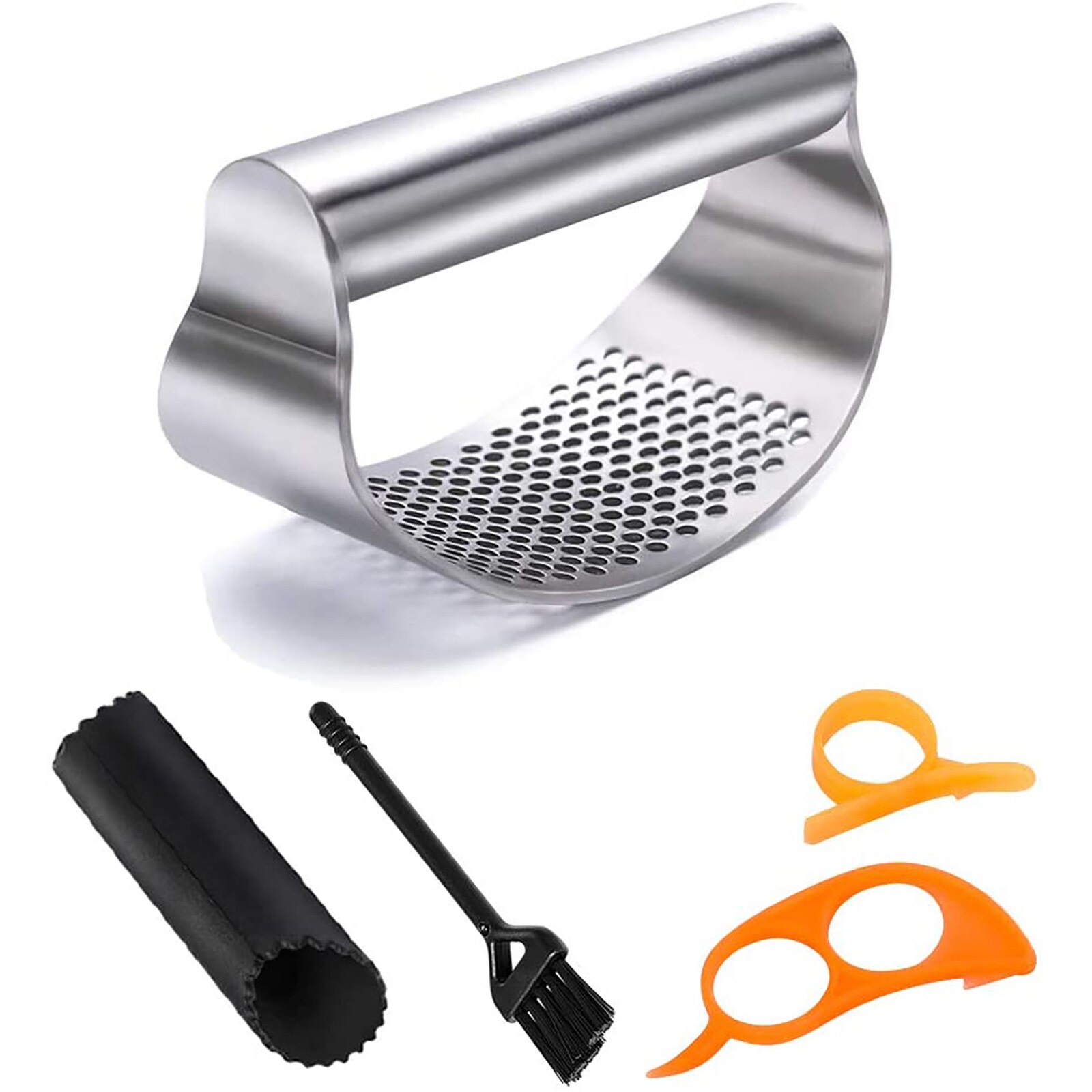 Stainless Steel Garlic Press Rocker Manual Garlic Rocker Crusher Garlic Chopper Mincer Press Kitchen Garlic Masher: Default Title