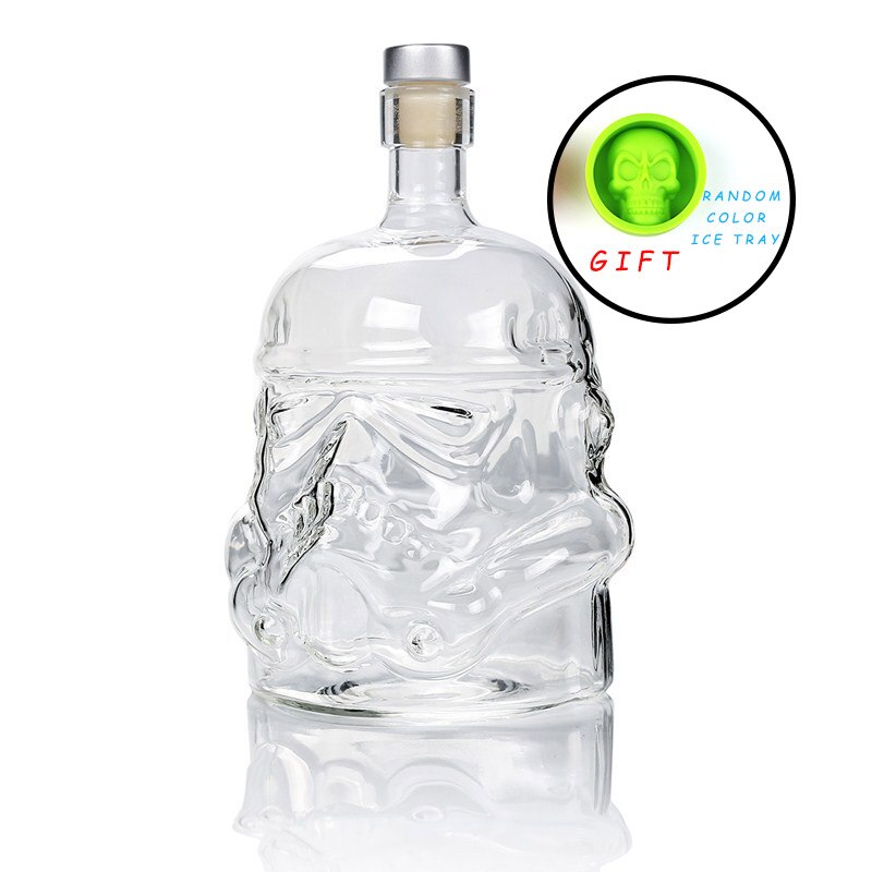 1 st karaff vit soldat glaskanna spritflaska hög bor glasflaska vin  b 650ml