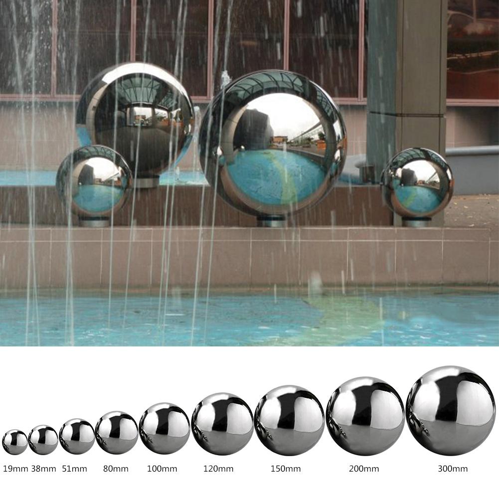 Bola hueca de espejo esférico de alto brillo para el hogar, bola de acero inoxidable 300 de 19mm ~ 304mm, suministros de decoración del jardín