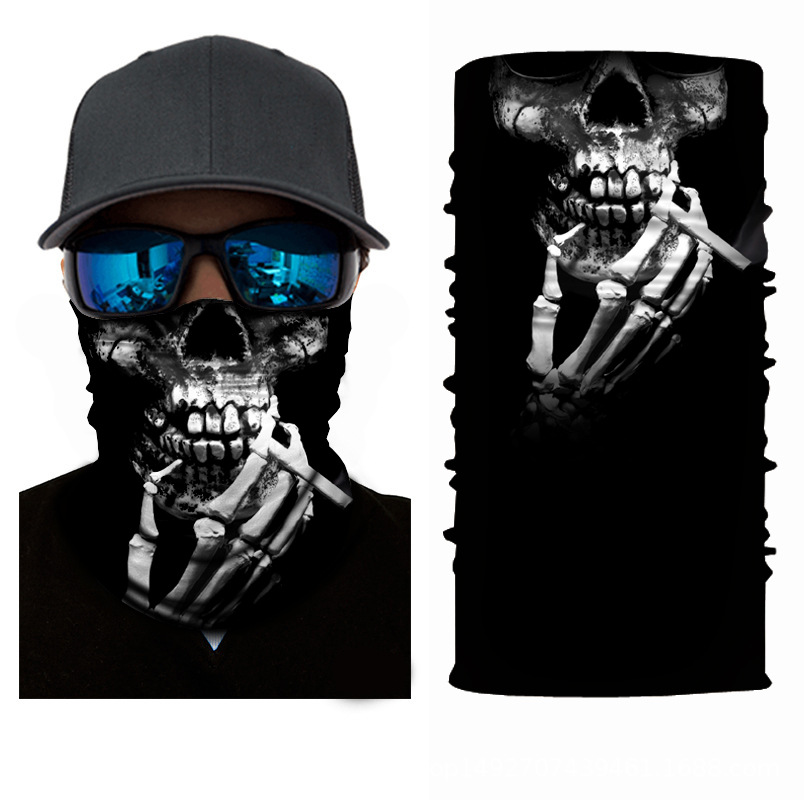 2021 3D czaszki twarze szalik odkryty wielofunkcyjny mężczyźni magia zmienny szyi Tube Snood Bandana cieplej Unisex szaliki obóz turystyczny: S31