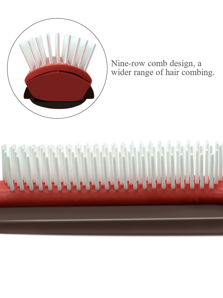 9 filas 4 colores cepillo de pelo desenredante Denman cepillo desenredante masajeador del cuero cabelludo peine de pelo húmedo rizado recto salón de peluquería