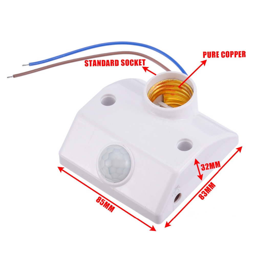 E27 PIR Infrared Motion Sensor LED Light Lamp Holder Socket LED Lamp Base Motion Sensor Switch for LED Light Fittings