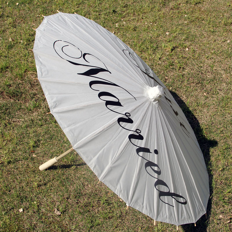 Chinese Traditional Handicraft Handmade Rice Paper Parasol Wedding Just Married Print Paper Umbrella Party