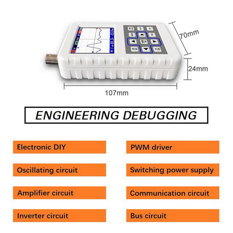 Digital Oscilloscope 30M Bandwidth 200MSps Sampling Rate Built-in 16M Storage Space 2031H Handheld Mini Portable Oscilloscope