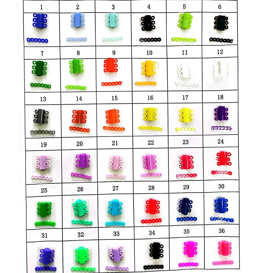 Zahn ärztliche kiefer ortho pä dische elastische Kraft kette farbiges Gummiband 15 Fuß/Spule lange kurze durchgehende Kraft kette für Klammern Zahnspangen