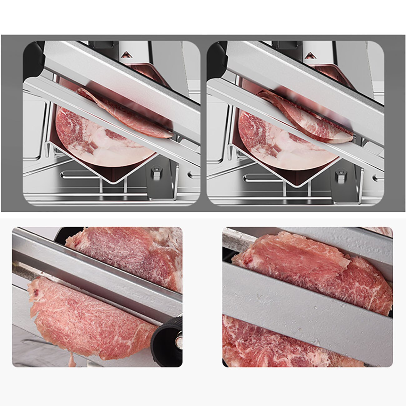 Household Kitchen Manual Stainless Steel Food Cutter Slicing Machine Automatic Meat Nonslip Handle Easily Cut Meat