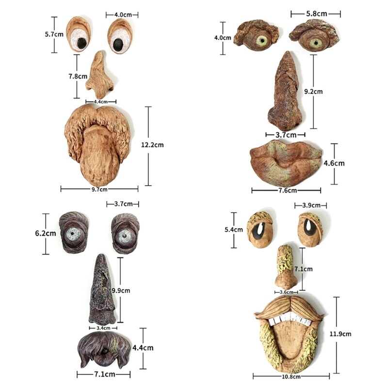 Amüsant Harz Ostern Baum Stamm Dekoration Hängen Baum Alten mann Gesicht Garten Dekoration Zauberstab Dekor
