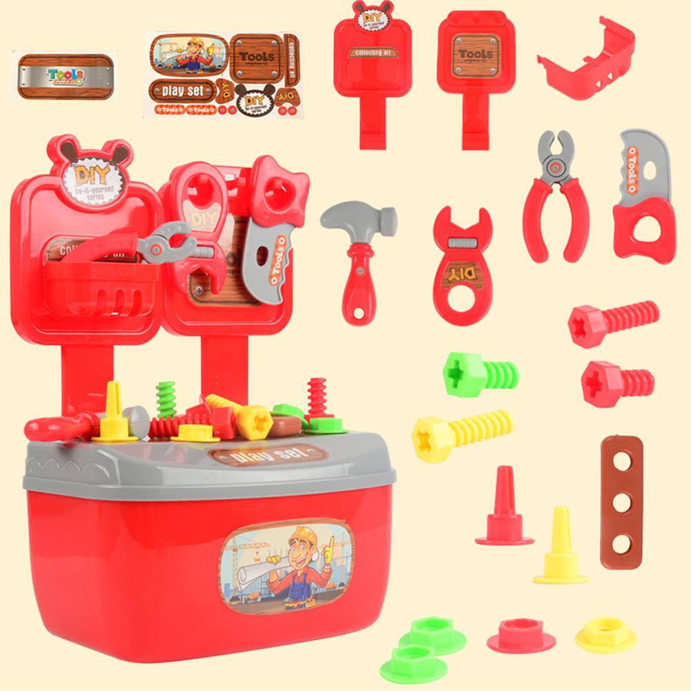 22pcs Children Simulation Repair Tool Box House Play Disassembly Educational Toy Exercise Practical Ability Color Cognition