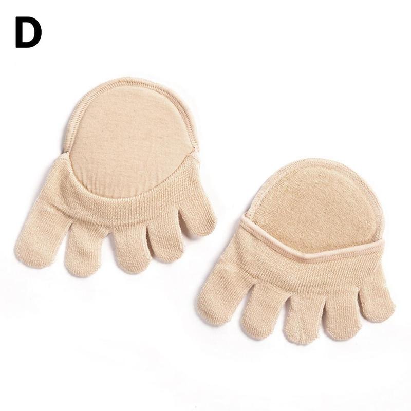 Japanse Half-Palm Vijf-Vinger Sokken Vrouwen Puur Katoen Pa Halve Yard Pad Lijm Verdikte Non-Slip Vingerloze Schuim Half Invi H2M0: D