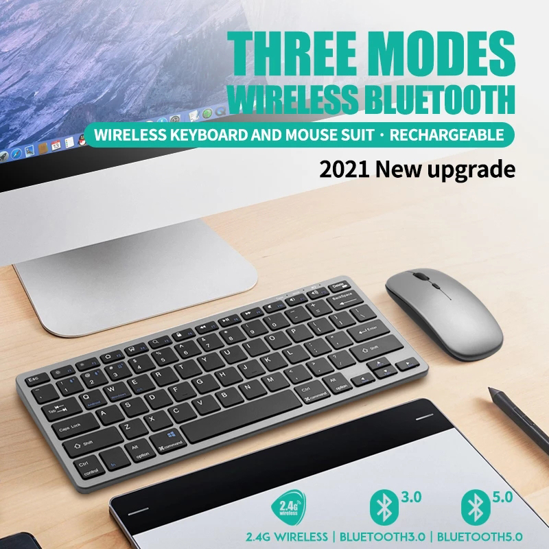 Bezprzewodowa klawiatura Bluetooth 2.4G z funkcją ładowania Mysz USB 78 klawiszy Przenośna klawiatura i mysz optyczna do laptopa PC