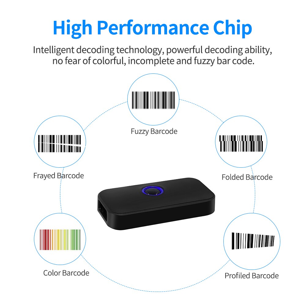 Handheld 3-in-1 Barcode Scanner 1D Bar Code Leser Unterstützung BT&Ampere;2.4G kabellos&Ampere;USB verdrahtet Verbindung kompatibel Fenster Android iOS