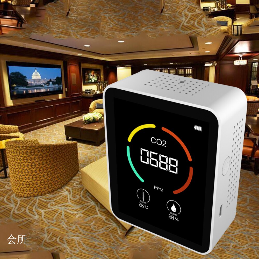 Air Monitor CO2 Carbon Dioxide Detector Greenhouse Warehouse Air Temperature Humidity Monitor Fast Measurement Meter
