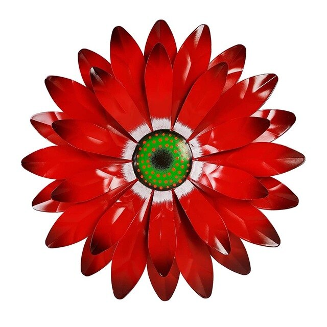 Scultura di fiori in metallo parete arte giardino decorazione picchetti per esterni cortile colorato interno in ferro battuto decorazioni floreali per feste 2022: A