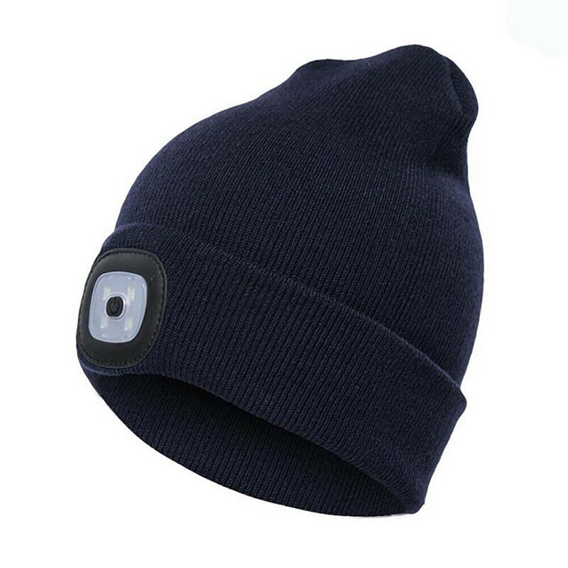 Plein air unisexe LED bonnet chapeau avec USB Rechargeable batterie haute puissance lumière hommes et femmes comme roman pratique: navy