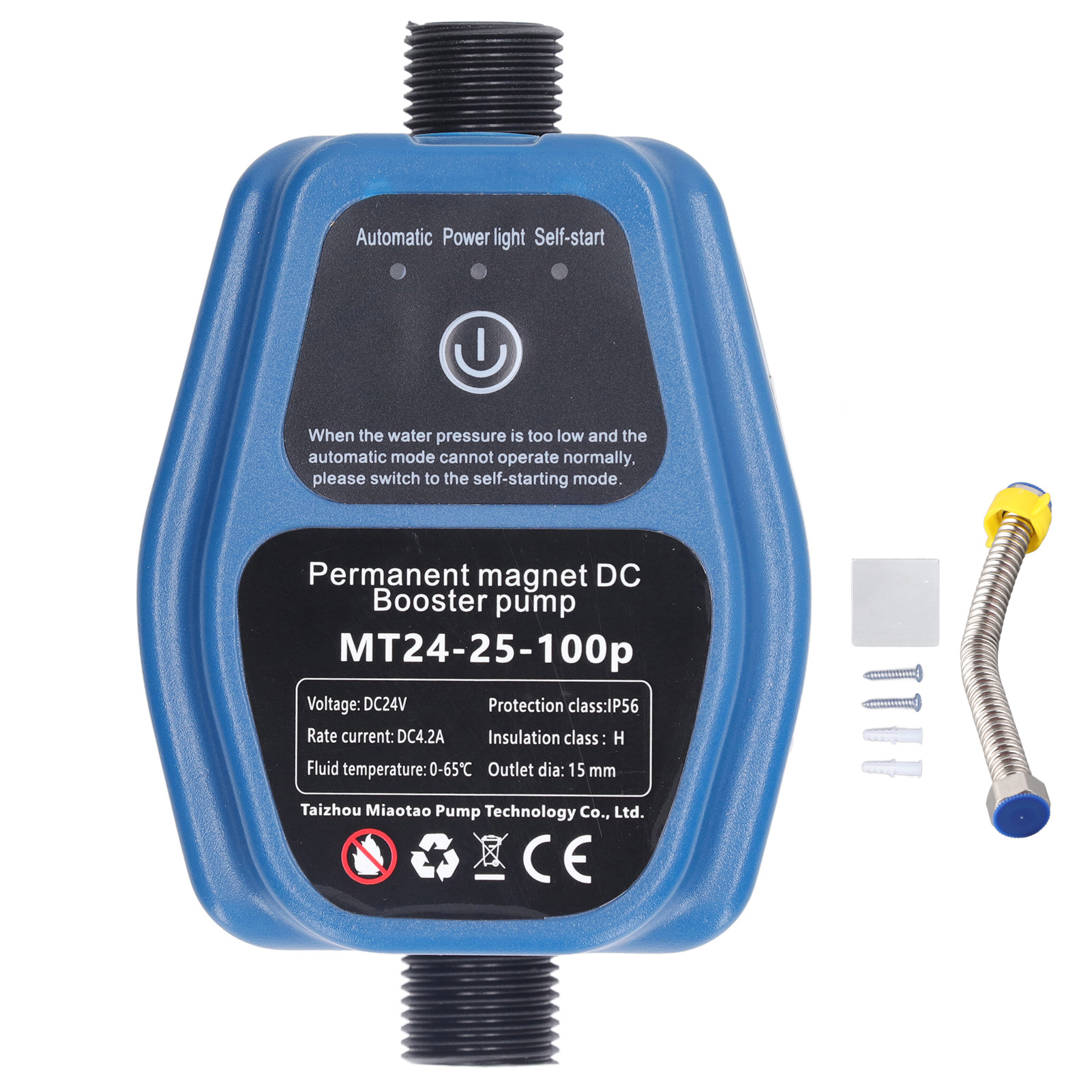 Waterdrukverhogingspomp 100w 24v 25l ip56 intelligente, automatische douchedrukverhogingspomp met sensor