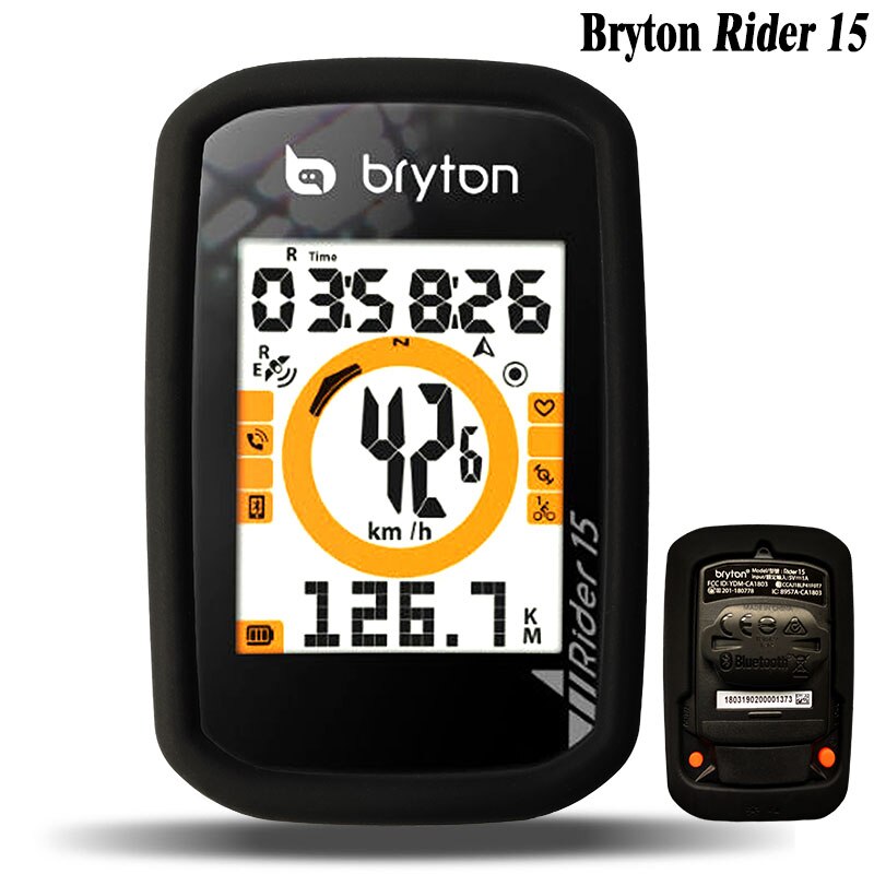 Cykelcykling  r15 computer stopur silikone gummi beskyttelsesetui smart cover med lcd-skærmfilm til bryton rider 15