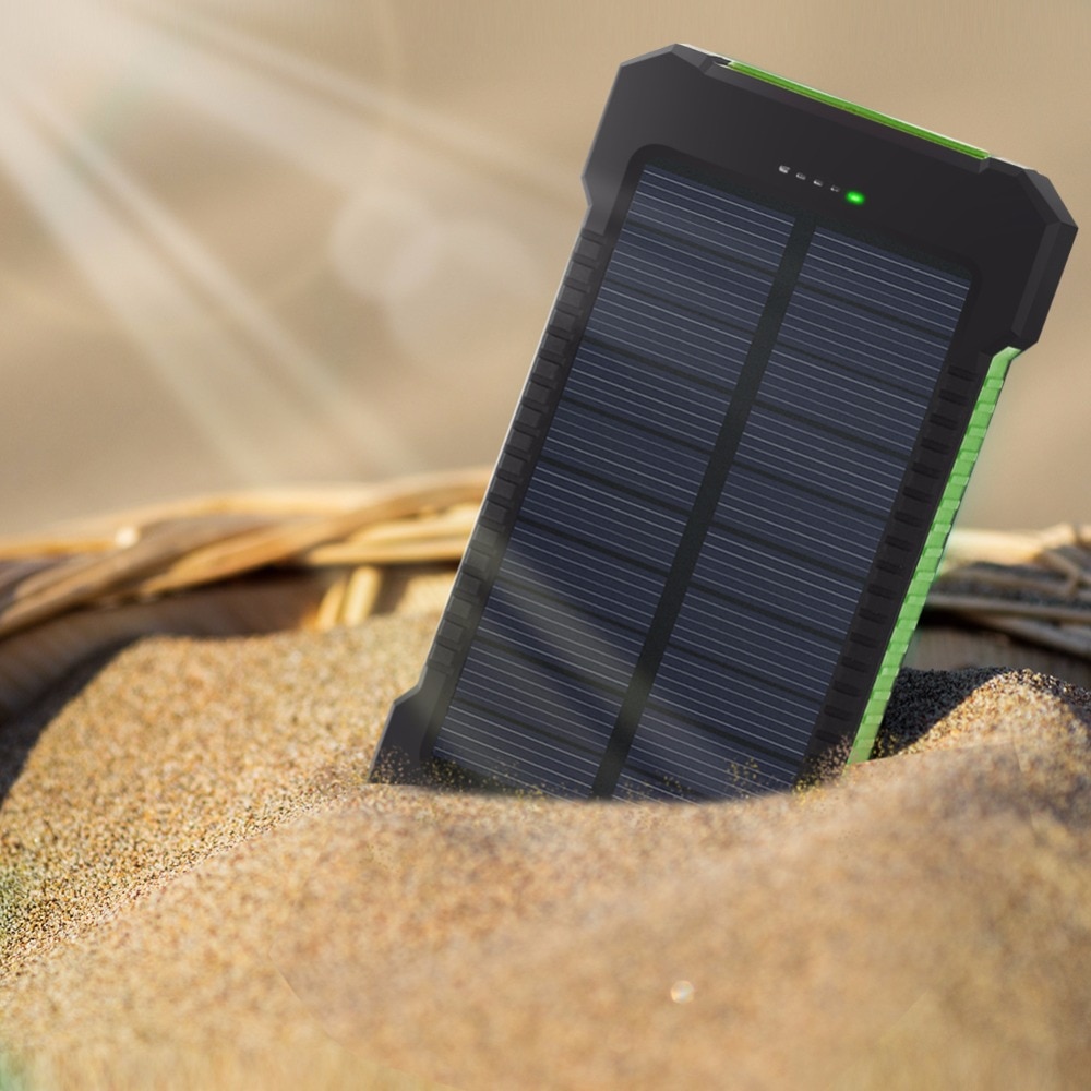 Del Banco de la energía Solar 20000 mAH doble puerto USB batería externa Solar Powerbank con SOS luz LED linterna cargador de teléfono Poverbank batería externa móvil