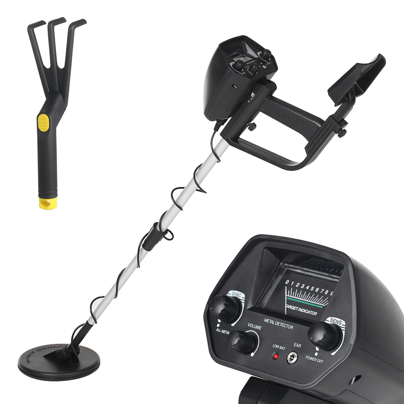 Underground Metal Detector MD4030 Metal Detector md 4030 Pinpointer Gold Digger Treasur Hunter Depth Metal Detector: With Rake