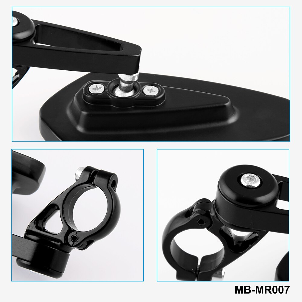 1 paire 7/8 "22mm universel moto rcycle aluminium vue arrière noir guidon fin rétroviseurs latéraux moto accessoires