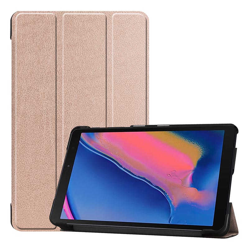 Case For Samsung Galaxy Tab A 8.0 inch S Pen Ultra Slim Leather Magnetic Stand Cover For Galaxy Tab SM-P200 SM-P205 Funda: Rose gold