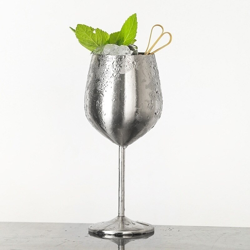 1Pc Stainless Steel Wine Glass Whiskey Goblet Copper Plated Champagne Cup Wine Tumblers Water Tumbler Stainless Steel Pokal
