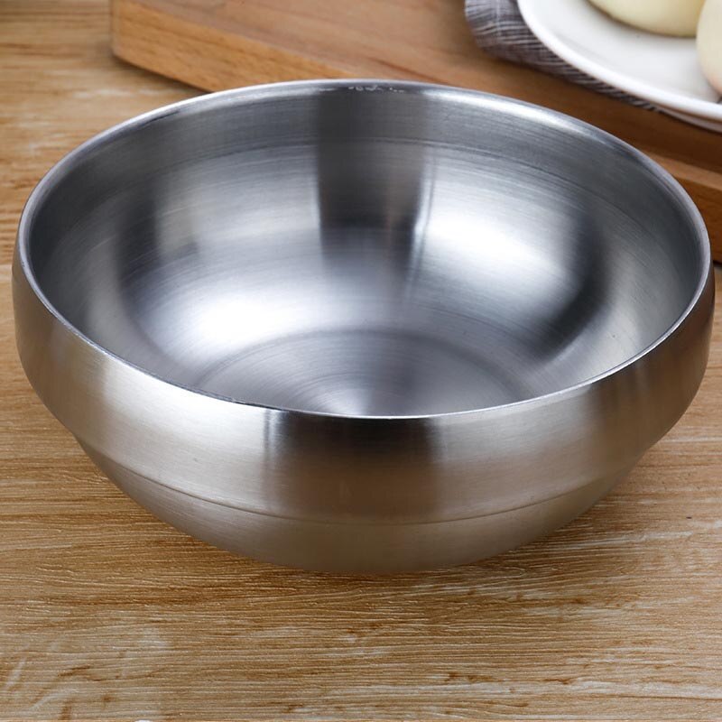 304 Edelstahl Koreanische Hause Suppe Schalen Gold Kinder Reis Schüssel Rundheit Lebensmittel Behälter Geschirr Wärme-beständig Kind Tablett