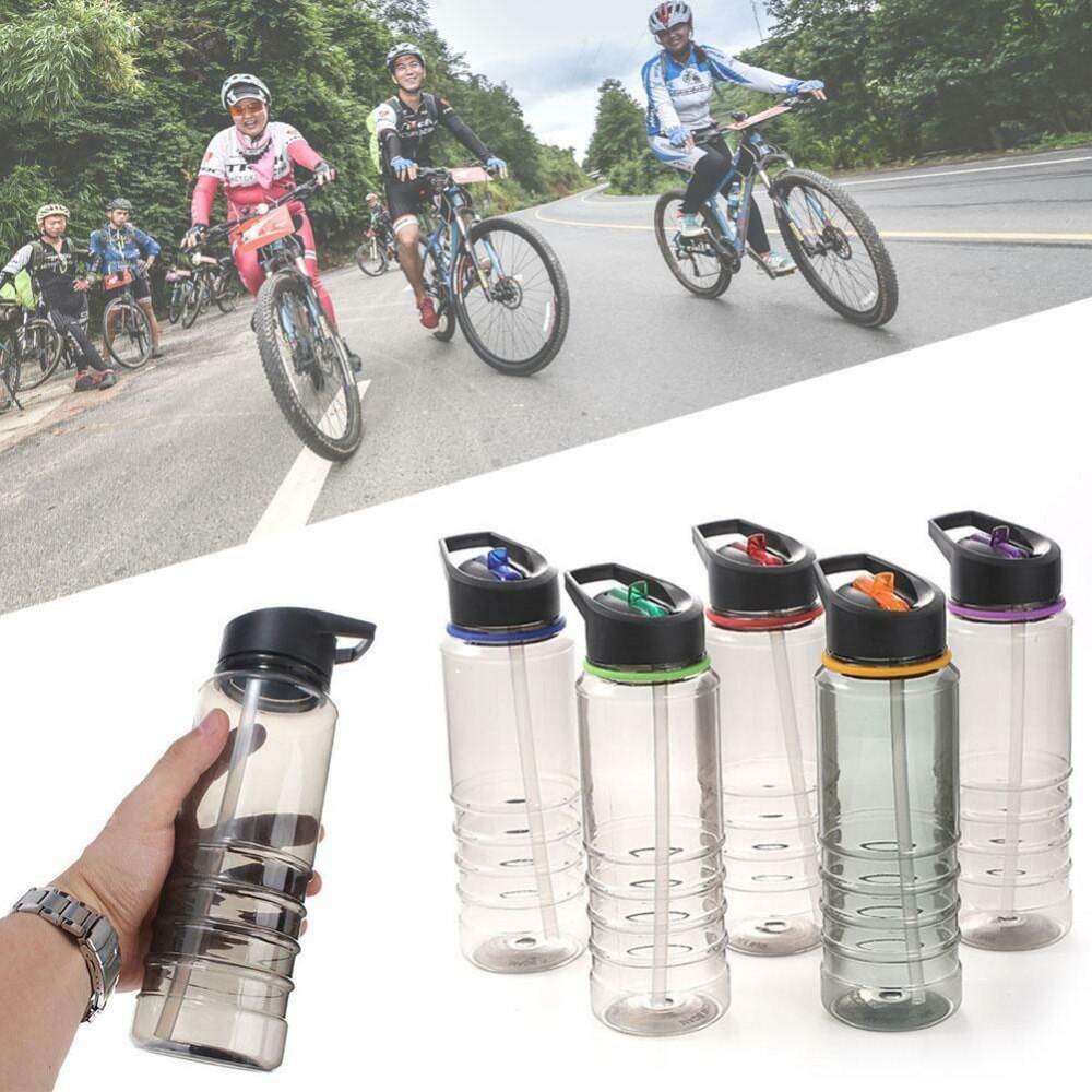 Flip Straw Water Bottle Sports Drinks Bottle Hiking Cycling Camping Tools 800ML Bottle Travel Camping Household Items 20