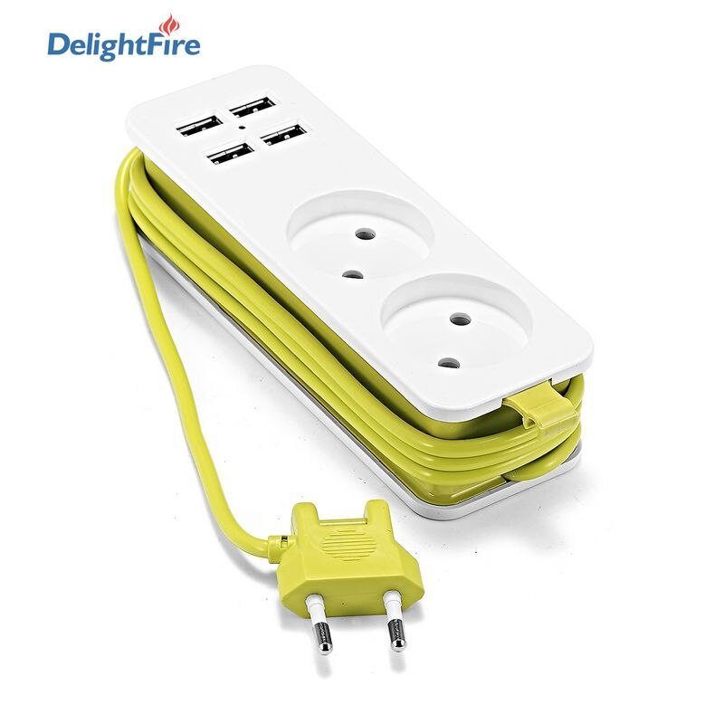 EU Plug USB Socket Power Strip Electric Socket Surge Protector Extension Sockets USB Smart Mobile Phone Wall Charger Desktop Hub