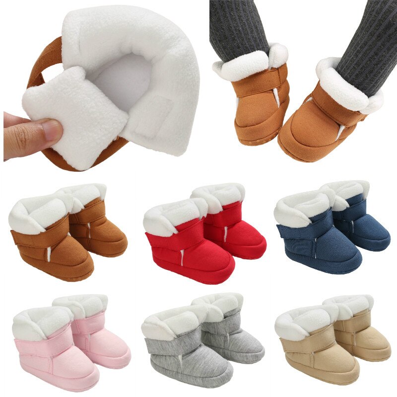 Baby Mädchen Schnee Schuhe Winter Stiefel Baby Pelzigen Plüsch Warme Winter Schuhe Kleinkind Baumwolle Schuhe Prewalker 0-18M