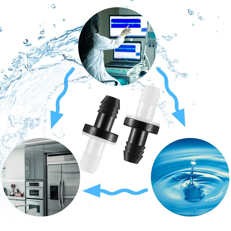 4 Pcs Check Valve 3/8 Inch 10 mm ABS Plug-in Check Valve Fuel Oil Water Gas Air One-Way Check Valve for Liquids