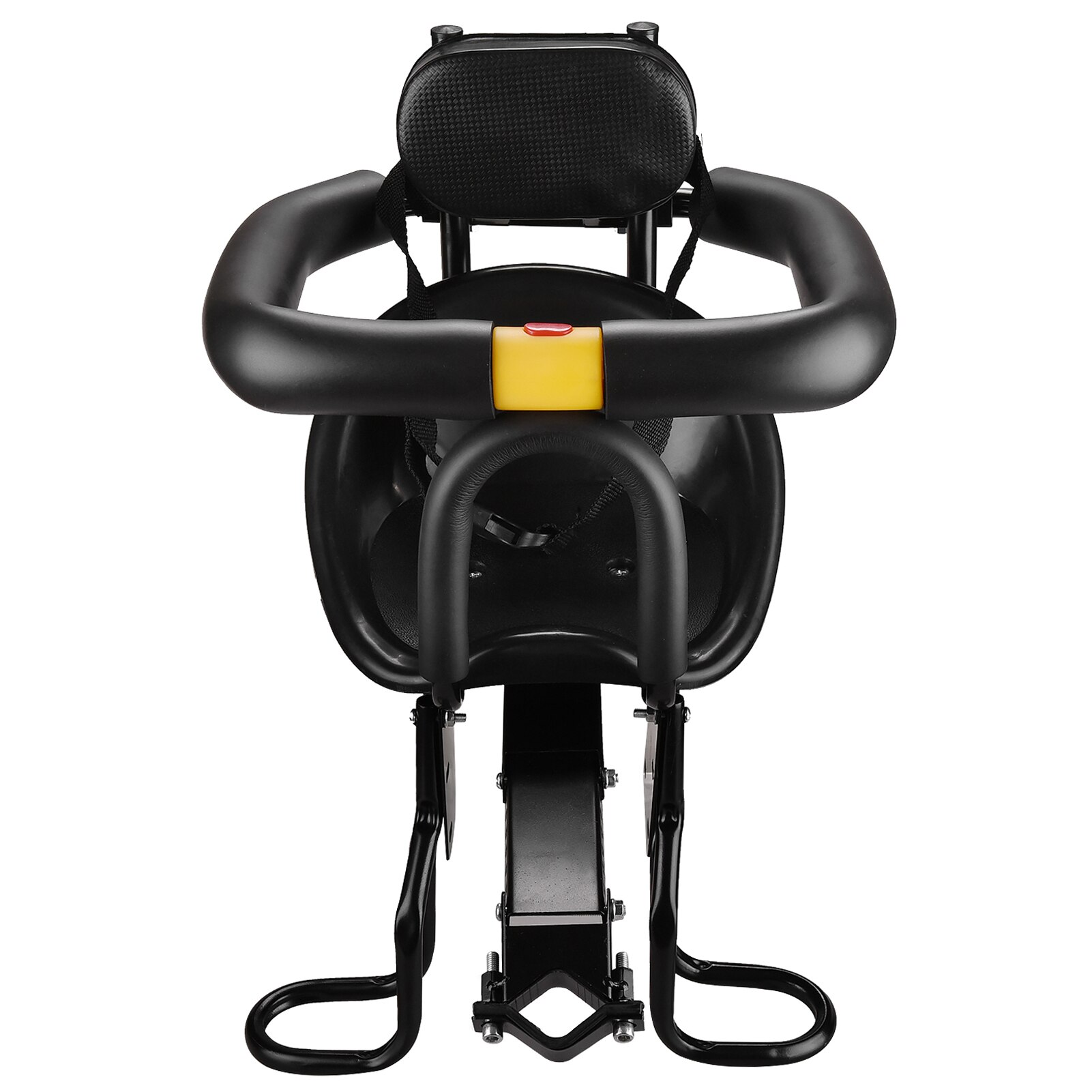 Safety Child Bicycle Seat Bike Front Baby Seat Kids Saddle with Foot Pedals Support Back Rest for MTB Road Bike Children: Black Soft Backrest