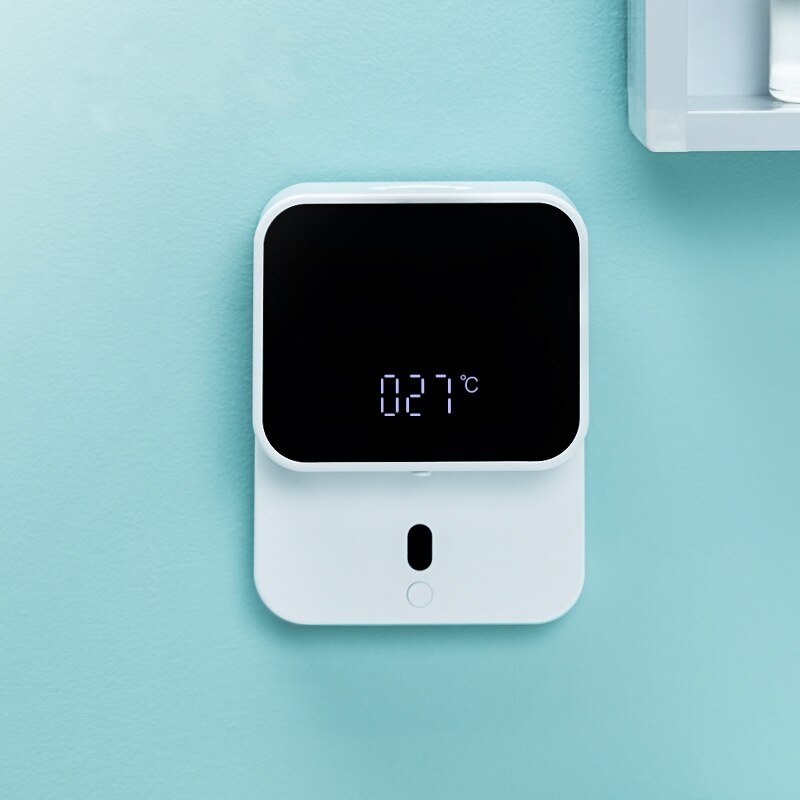 Automatic Induction Foaming Hand Washer LED Display Screen Washing Machine Infrared Sensor Soap Dispenser For Bathroom Wall: White