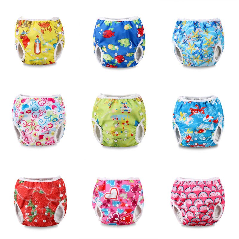 Summer Swim Baby Jongen Meisje Brifs Luier Luier Broek Herbruikbare Waterdicht Verstelbare Baby Leuke Gedrukt Peuter