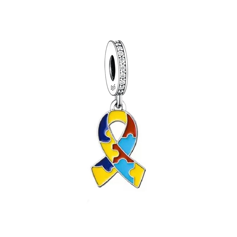 FC Jewelry – Bracelet à breloques Original en argent 925, gant de boxe, combat du Cancer du sein, perle de sensibilisation pour la fabrication de Berloque: YELLOW