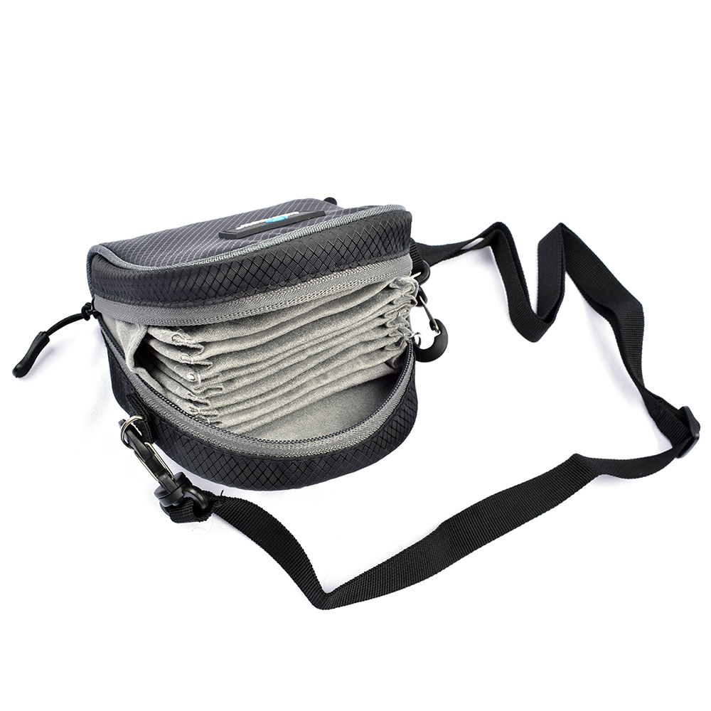 Lightdow Dustproof Camera Lens Filter Bag Portable Filter Pouch Shoulder Case with Belt for Photography Can Hold 8 Filters